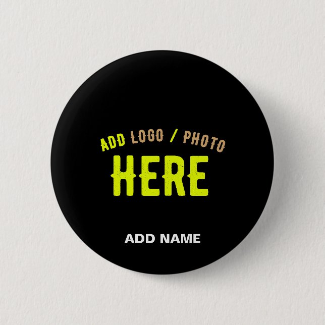 STYLISH MODERN CUSTOMIZABLE BLACK VERIFIED BRANDED 6 CM ROUND BADGE (Front)