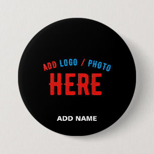 STYLISH MODERN CUSTOMIZABLE BLACK VERIFIED BRANDED 7.5 CM ROUND BADGE