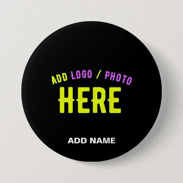 STYLISH MODERN CUSTOMIZABLE BLACK VERIFIED BRANDED 7.5 CM ROUND BADGE (Front)