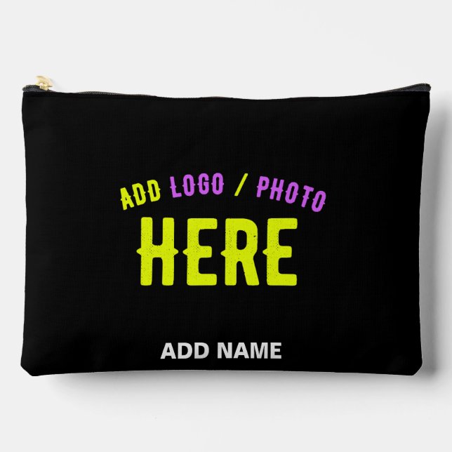 STYLISH MODERN CUSTOMIZABLE BLACK VERIFIED BRANDED ACCESSORY POUCH (Front)