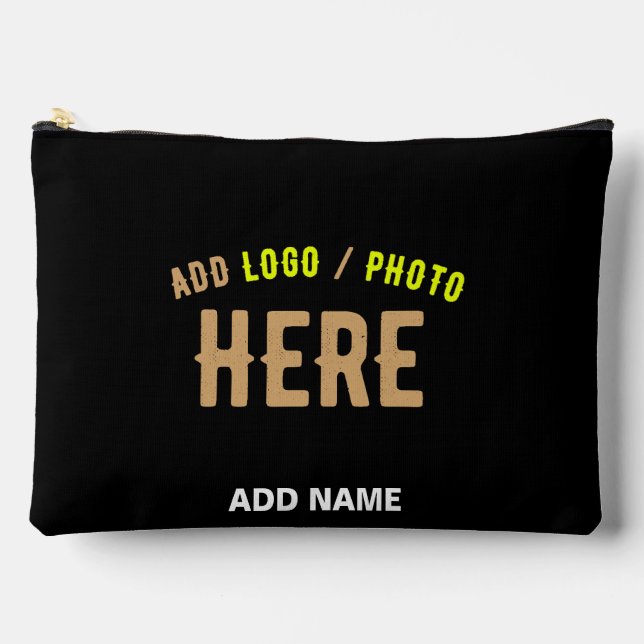 STYLISH MODERN CUSTOMIZABLE BLACK VERIFIED BRANDED ACCESSORY POUCH (Front)
