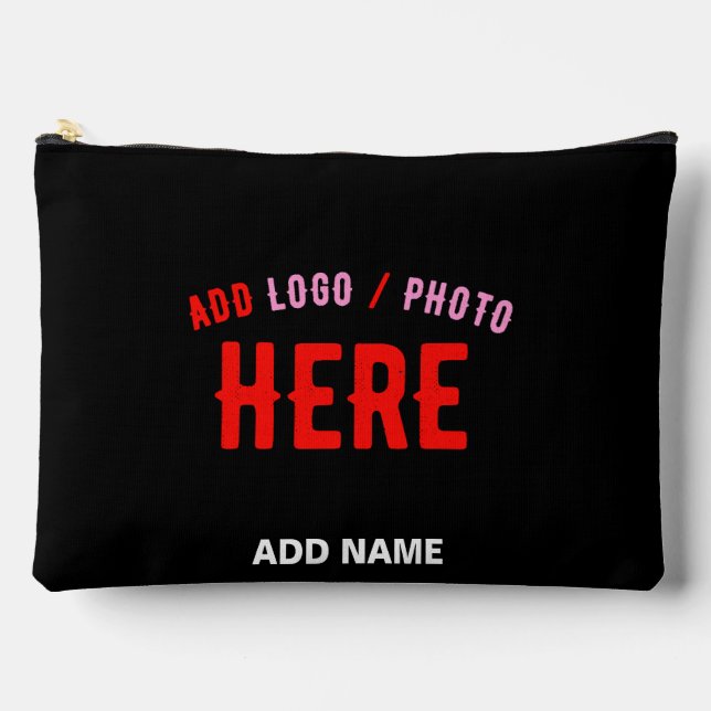 STYLISH MODERN CUSTOMIZABLE BLACK VERIFIED BRANDED ACCESSORY POUCH (Front)