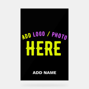 STYLISH MODERN CUSTOMIZABLE BLACK VERIFIED BRANDED ACRYLIC SIGN