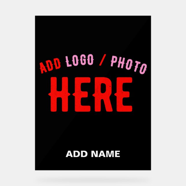 STYLISH MODERN CUSTOMIZABLE BLACK VERIFIED BRANDED ACRYLIC SIGN (Front)