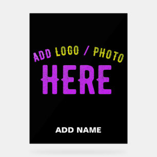 STYLISH MODERN CUSTOMIZABLE BLACK VERIFIED BRANDED ACRYLIC SIGN