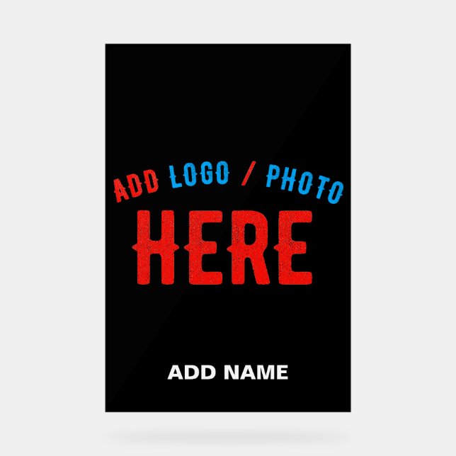 STYLISH MODERN CUSTOMIZABLE BLACK VERIFIED BRANDED ACRYLIC SIGN (Front)