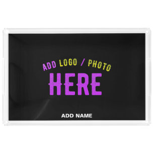 STYLISH MODERN CUSTOMIZABLE BLACK VERIFIED BRANDED ACRYLIC TRAY