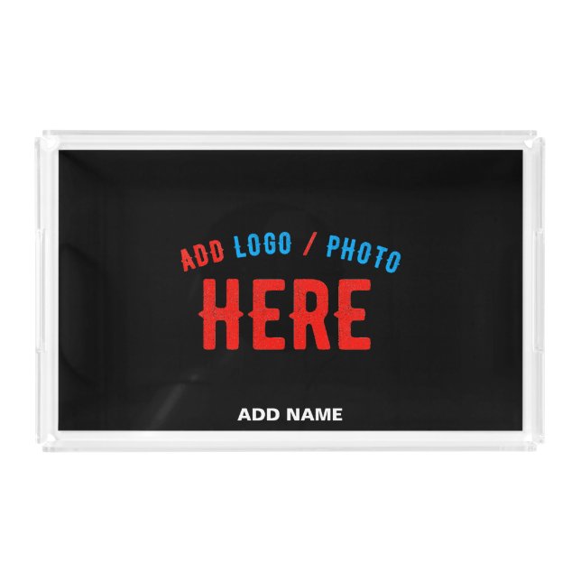 STYLISH MODERN CUSTOMIZABLE BLACK VERIFIED BRANDED ACRYLIC TRAY (Front)