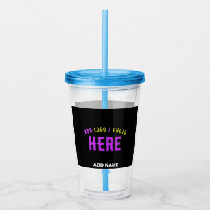 STYLISH MODERN CUSTOMIZABLE BLACK VERIFIED BRANDED ACRYLIC TUMBLER