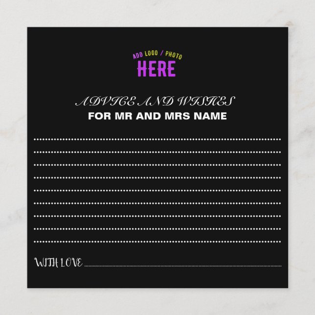 STYLISH MODERN CUSTOMIZABLE BLACK VERIFIED BRANDED ADVICE CARD (Front)
