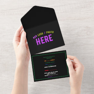STYLISH MODERN CUSTOMIZABLE BLACK VERIFIED BRANDED ALL IN ONE INVITATION