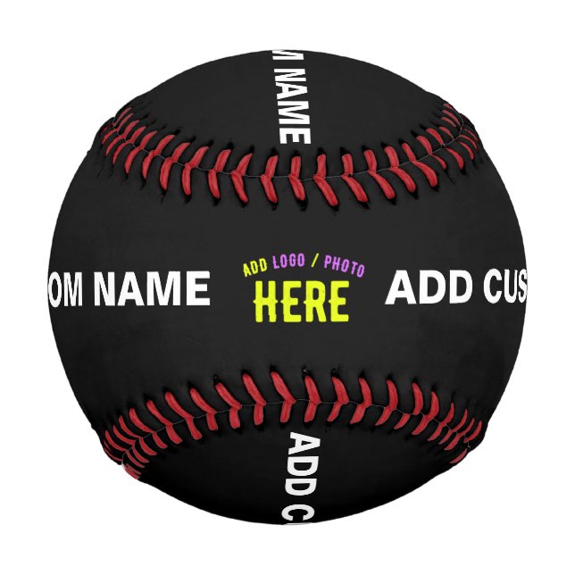 STYLISH MODERN CUSTOMIZABLE BLACK VERIFIED BRANDED BASEBALL (Front)