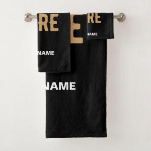 STYLISH MODERN CUSTOMIZABLE BLACK VERIFIED BRANDED BATH TOWEL SET