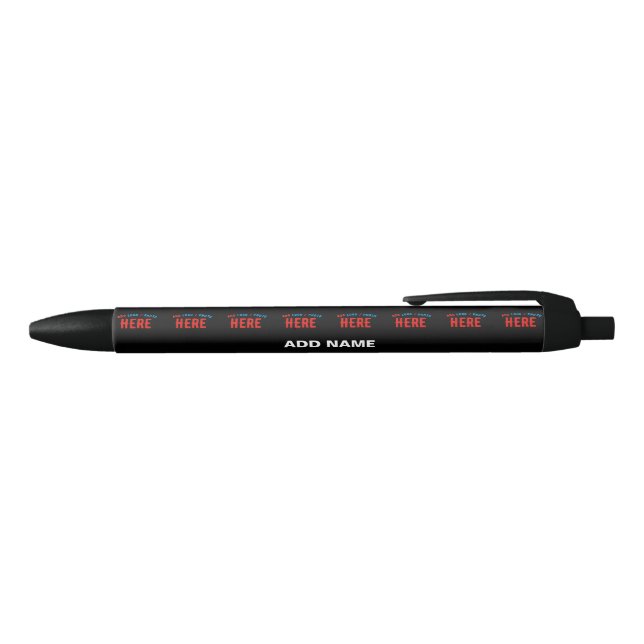 STYLISH MODERN CUSTOMIZABLE BLACK VERIFIED BRANDED BLUE INK PEN (Top)