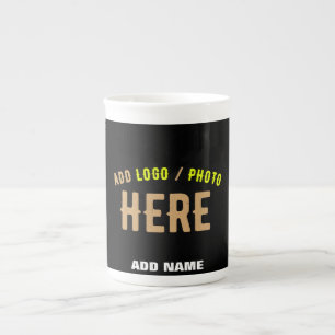 STYLISH MODERN CUSTOMIZABLE BLACK VERIFIED BRANDED BONE CHINA MUG