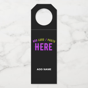 STYLISH MODERN CUSTOMIZABLE BLACK VERIFIED BRANDED BOTTLE TAG