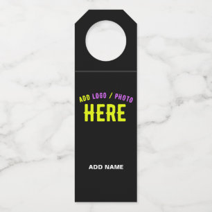 STYLISH MODERN CUSTOMIZABLE BLACK VERIFIED BRANDED BOTTLE TAG