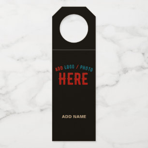 STYLISH MODERN CUSTOMIZABLE BLACK VERIFIED BRANDED BOTTLE TAG