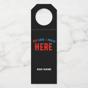 STYLISH MODERN CUSTOMIZABLE BLACK VERIFIED BRANDED BOTTLE TAG