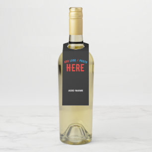 STYLISH MODERN CUSTOMIZABLE BLACK VERIFIED BRANDED BOTTLE TAG
