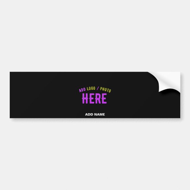 STYLISH MODERN CUSTOMIZABLE BLACK VERIFIED BRANDED BUMPER STICKER (Front)