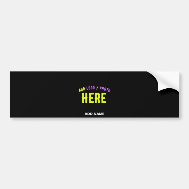 STYLISH MODERN CUSTOMIZABLE BLACK VERIFIED BRANDED BUMPER STICKER (Front)