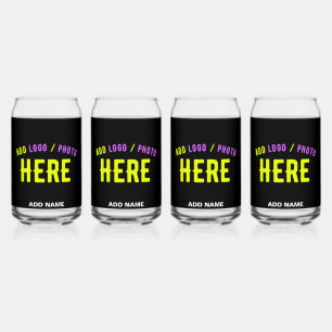 STYLISH MODERN CUSTOMIZABLE BLACK VERIFIED BRANDED CAN GLASS