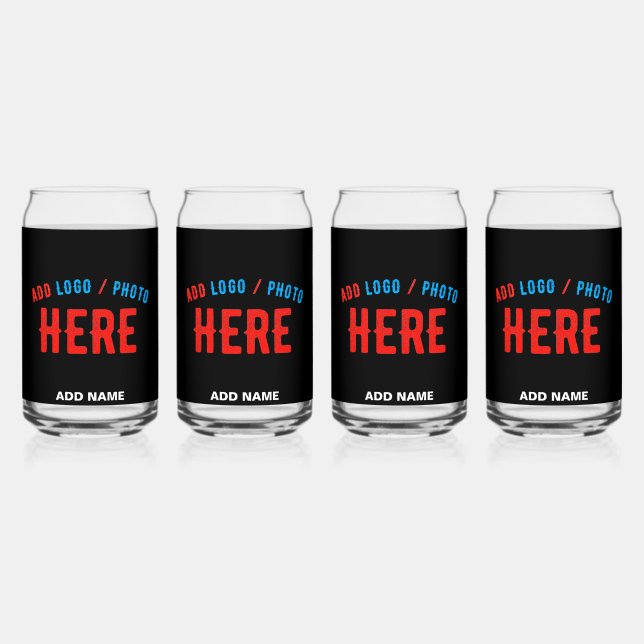 STYLISH MODERN CUSTOMIZABLE BLACK VERIFIED BRANDED CAN GLASS (Front)