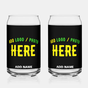 STYLISH MODERN CUSTOMIZABLE BLACK VERIFIED BRANDED CAN GLASS