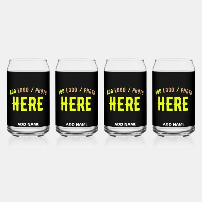 STYLISH MODERN CUSTOMIZABLE BLACK VERIFIED BRANDED CAN GLASS (Front)
