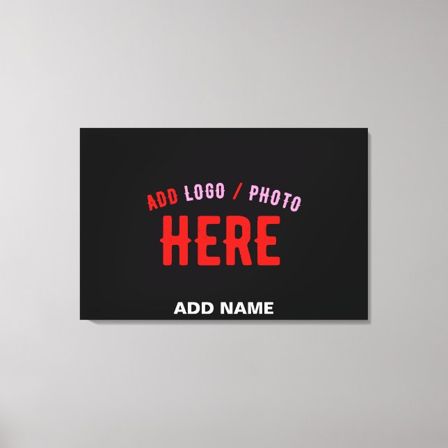STYLISH MODERN CUSTOMIZABLE BLACK VERIFIED BRANDED CANVAS PRINT (Front)