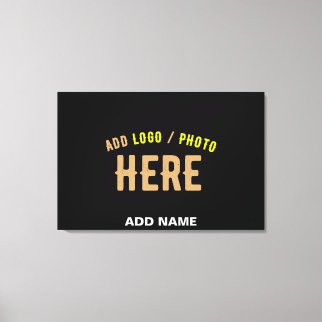 STYLISH MODERN CUSTOMIZABLE BLACK VERIFIED BRANDED CANVAS PRINT (Front)
