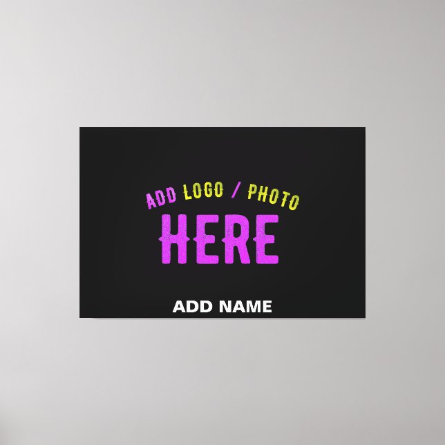 STYLISH MODERN CUSTOMIZABLE BLACK VERIFIED BRANDED CANVAS PRINT (Front)