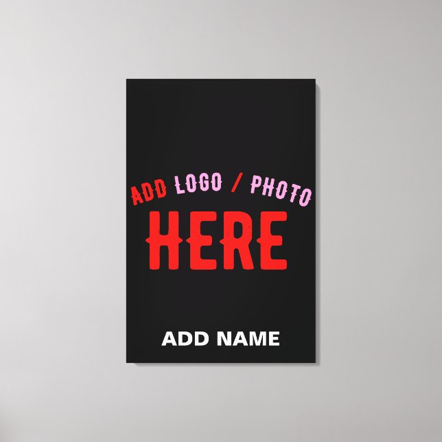 STYLISH MODERN CUSTOMIZABLE BLACK VERIFIED BRANDED CANVAS PRINT (Front)