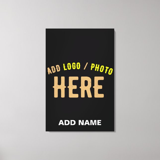 STYLISH MODERN CUSTOMIZABLE BLACK VERIFIED BRANDED CANVAS PRINT (Front)