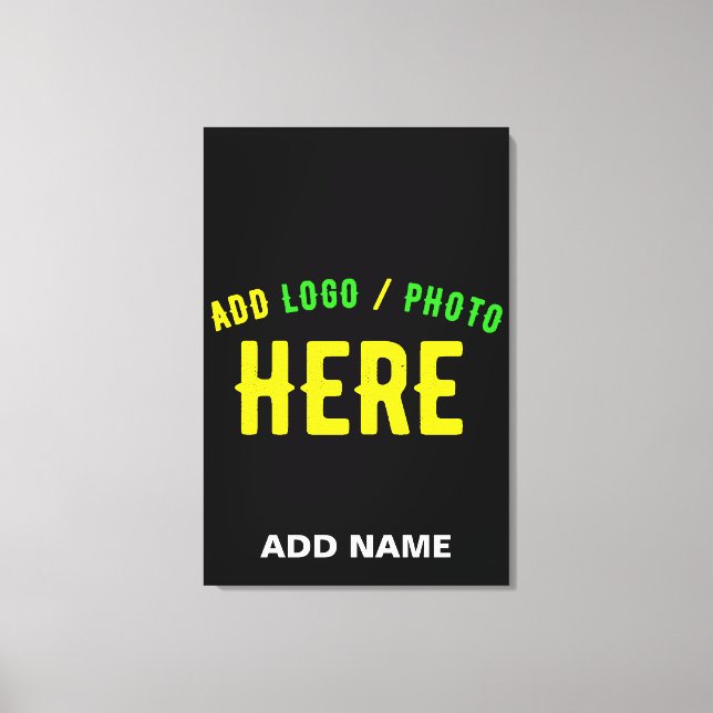STYLISH MODERN CUSTOMIZABLE BLACK VERIFIED BRANDED CANVAS PRINT (Front)