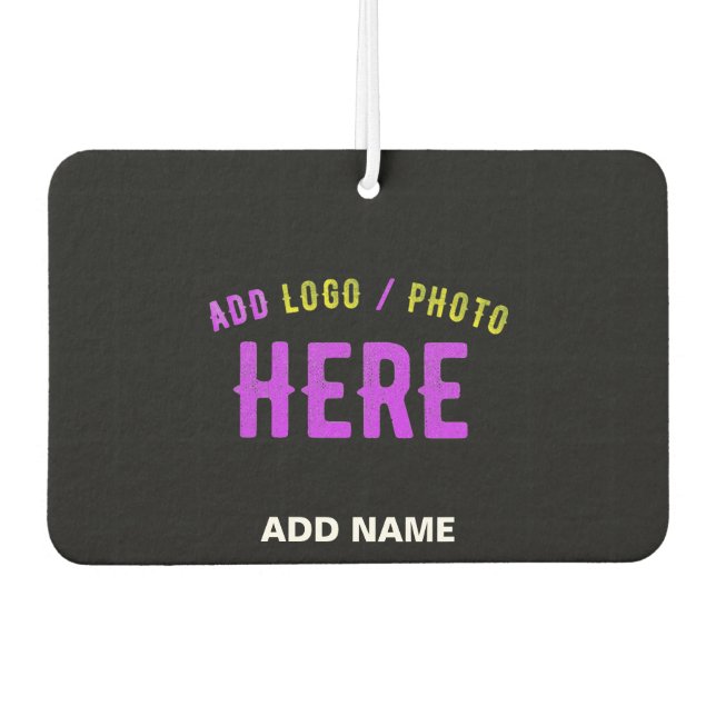 STYLISH MODERN CUSTOMIZABLE BLACK VERIFIED BRANDED CAR AIR FRESHENER (Front)