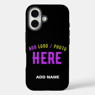 STYLISH MODERN CUSTOMIZABLE BLACK VERIFIED BRANDED iPhone 16 CASE