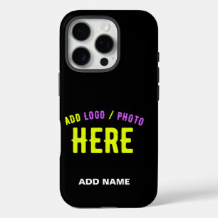 STYLISH MODERN CUSTOMIZABLE BLACK VERIFIED BRANDED iPhone 16 PRO CASE