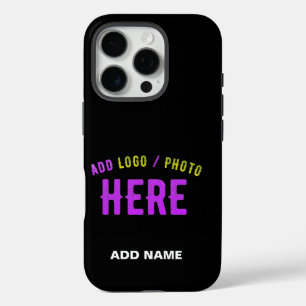 STYLISH MODERN CUSTOMIZABLE BLACK VERIFIED BRANDED iPhone 16 PRO CASE