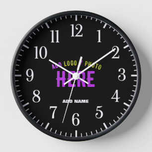 STYLISH MODERN CUSTOMIZABLE BLACK VERIFIED BRANDED CLOCK