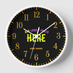 STYLISH MODERN CUSTOMIZABLE BLACK VERIFIED BRANDED CLOCK