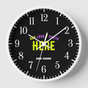 STYLISH MODERN CUSTOMIZABLE BLACK VERIFIED BRANDED CLOCK