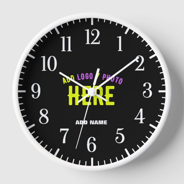 STYLISH MODERN CUSTOMIZABLE BLACK VERIFIED BRANDED CLOCK (Front)