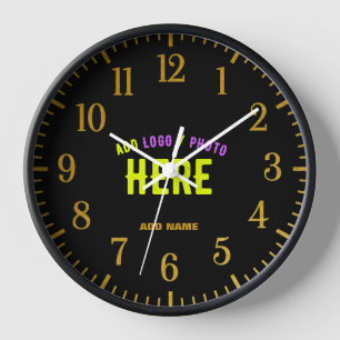 STYLISH MODERN CUSTOMIZABLE BLACK VERIFIED BRANDED CLOCK
