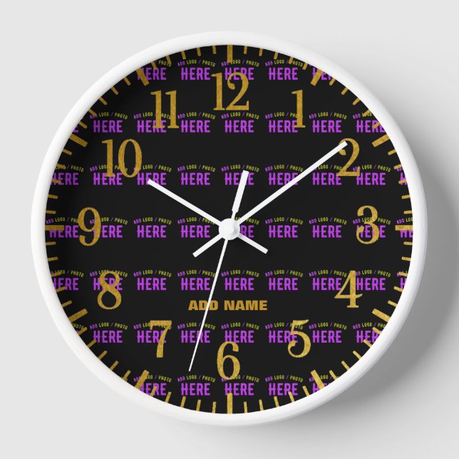 STYLISH MODERN CUSTOMIZABLE BLACK VERIFIED BRANDED CLOCK (Front)
