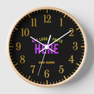 STYLISH MODERN CUSTOMIZABLE BLACK VERIFIED BRANDED CLOCK