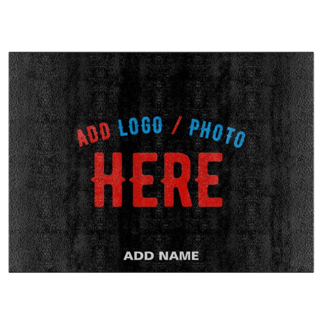 STYLISH MODERN CUSTOMIZABLE BLACK VERIFIED BRANDED CUTTING BOARD (Front)