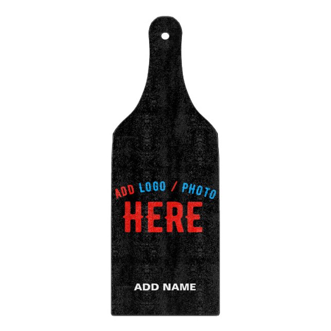 STYLISH MODERN CUSTOMIZABLE BLACK VERIFIED BRANDED CUTTING BOARD (Front)
