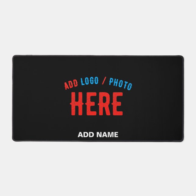 STYLISH MODERN CUSTOMIZABLE BLACK VERIFIED BRANDED DESK MAT (Front)
